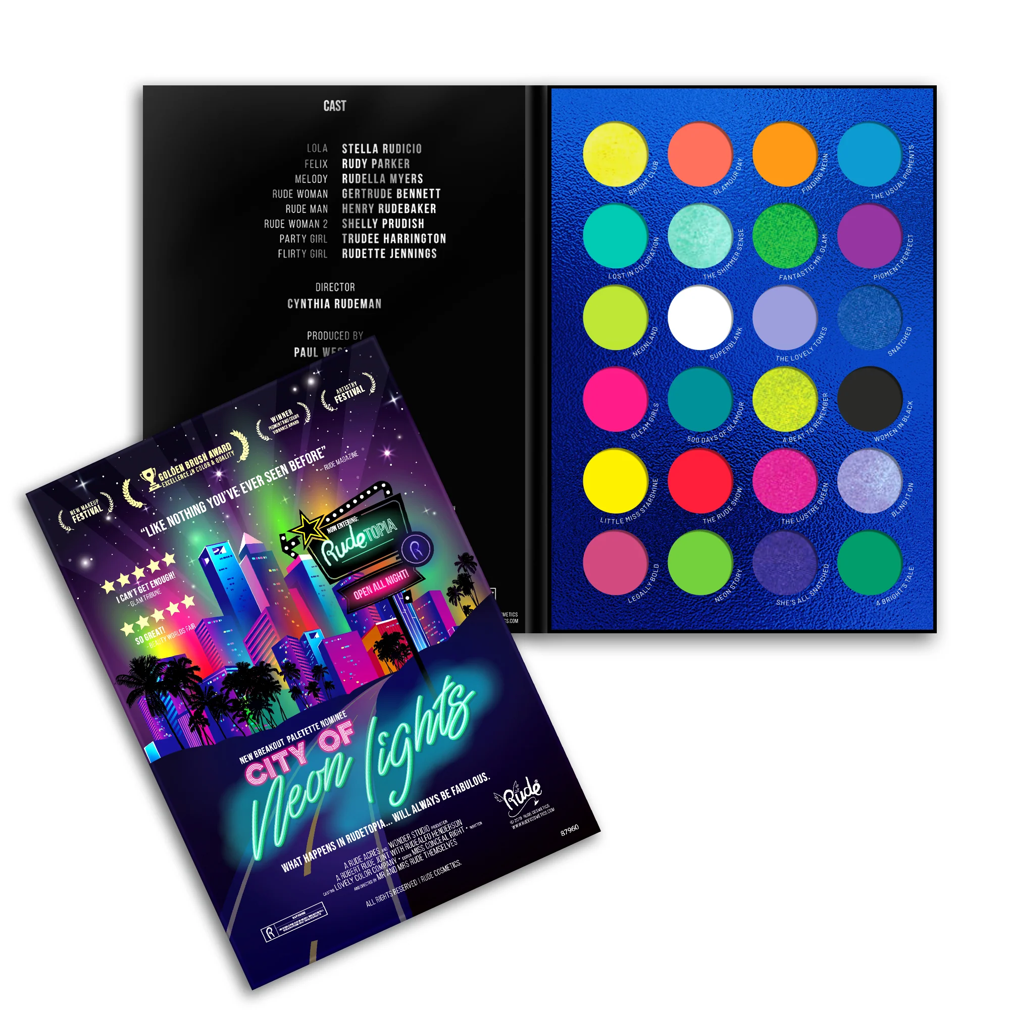 City of Neon Lights - 24 Vibrant Pigment & Eyeshadow Palette - Image 4