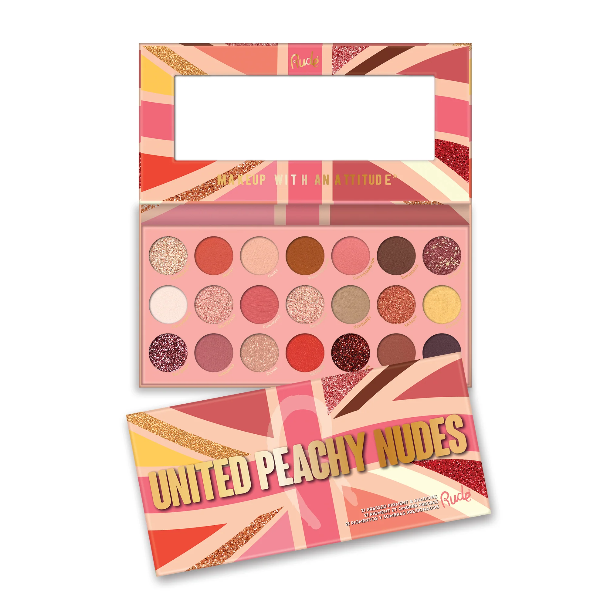 United Peachy Nudes - 21 Pressed Pigment & Shadows Palette - Image 3